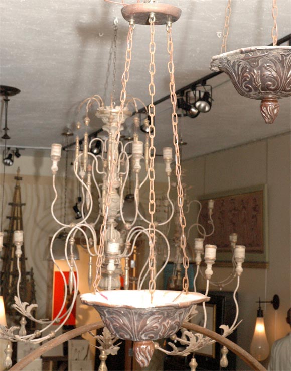 Set Of 4 Ceramic Chandeliers