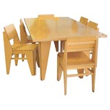 HERMAN MILLER PROTOTYPE DINING TABLE AND 6 CHAIRS