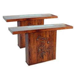PAIR OF 1940
S ROSEWOOD CONSOLE TABLES