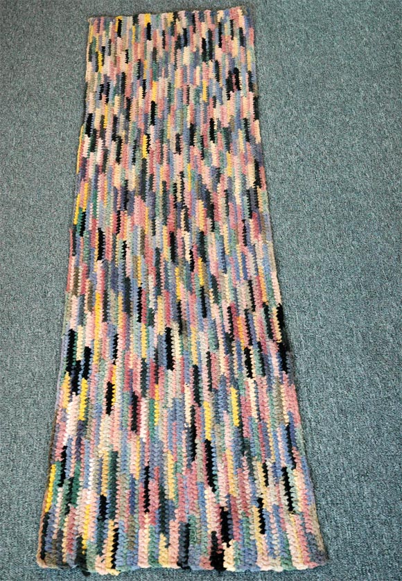 Pennsylvania hand woven pastel rug in pristine condition, this rug is made from cotton rags of soft shades and has a great look and very strong and durable.