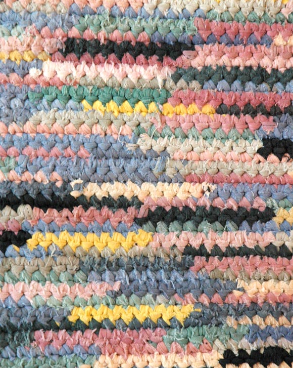 Mid-20th Century 1930's Hand woven rag runner pastel rug