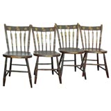 19THC RARE ORIGINAL PAINT DECORATED  ARROW BACK  CHAIRS