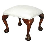 1930s  CHIPPENDALE STYLE OTTOMAN WITH BALL AND CLAW FEET