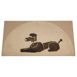 MOUNTED 1930'S PICTORIAL DOG RUG