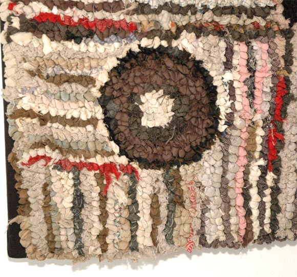 1920-1930 Mounted Pictorial Dog Rug 1