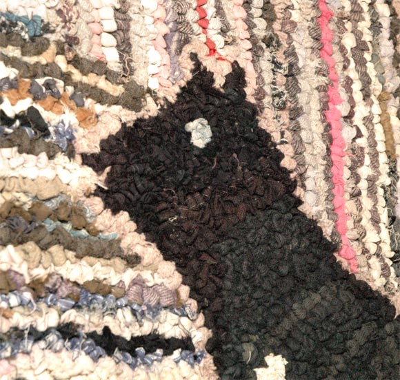 1920-1930 Mounted Pictorial Dog Rug 2