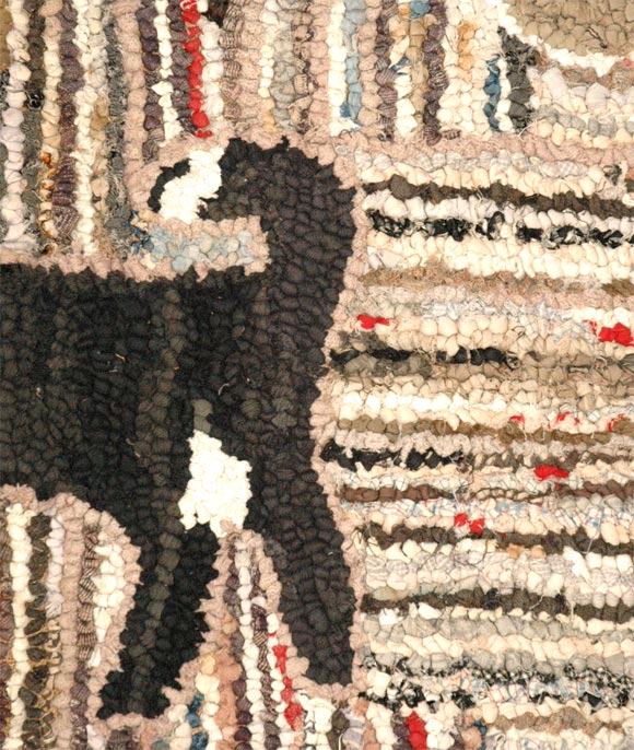 1920-1930 Mounted Pictorial Dog Rug 4