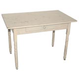 DATED 1920 ORIGINAL WHITE PAINTED DESK/COFFEE TABLE