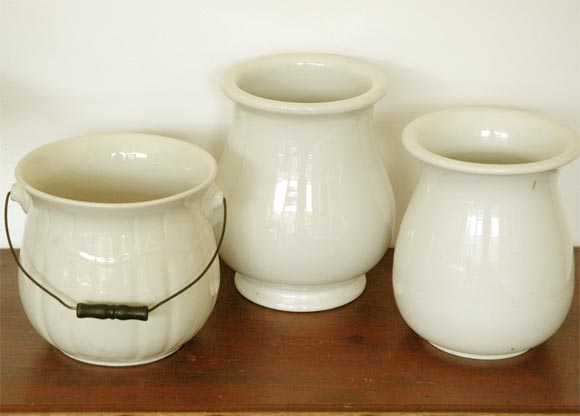 19THC IRONSTONE SLOP BUCKETS/THREE DIFFERENT FORMS
