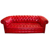 Red Leather English Chesterfield