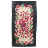 GREAT HAND HOOKED FLORAL RUG Vintage GREAT HAND HOOKED FLORAL RUG