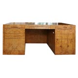 Milo Baughman burl Ash desk