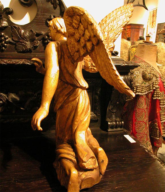 Pair of Carved Gilt Wood Angels 2
