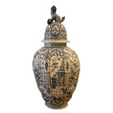 Large Delft covered Jar