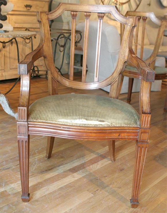 Set of 12 Italian Walnut Dining Chairs