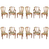 Set of 12 Italian Walnut Dining Chairs