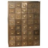 French Polished Metal Filing Cabinet