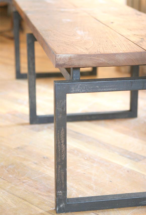 Iron teak and iron bench