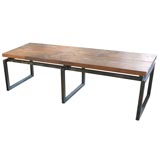 teak and iron bench