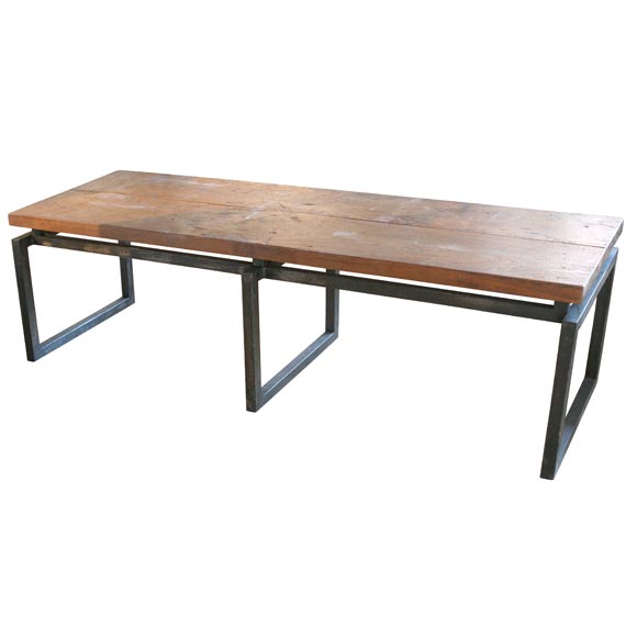teak and iron bench