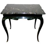 Black Lacquered and Marble Side Table, by  Grosfeld House.