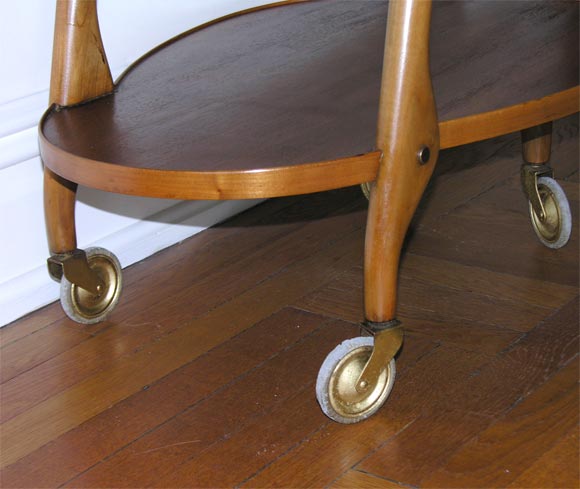 Walnut Great Little Rolling Cart by Russell Wright For Sale