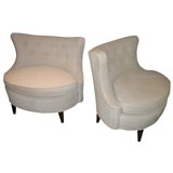 Pair of Sculptural Slipper Chairs