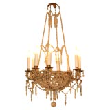 Highly Unusual French Basket-Form Eight Light Chandelier