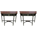Pair of Sheraton Painted Consoles