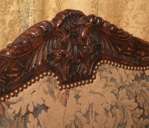 Carved  And Inlaid Fruitwood Armchairs In Good Condition For Sale In Glen Ellen, CA