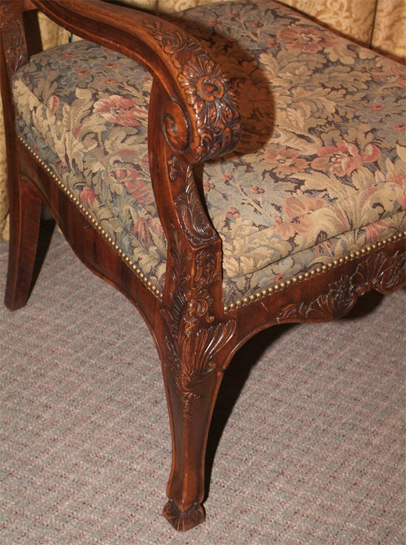 19th Century Carved  And Inlaid Fruitwood Armchairs For Sale