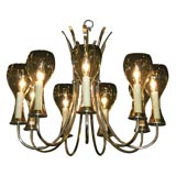 Ekenas, Sweden, glass/brass Modern Chandelier