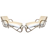 Vintage Rattan Chaise Lounge