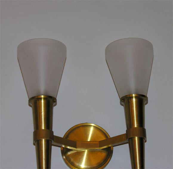 Mid-Century Modern French, 1950s Wall-Sconces by Perzel For Sale