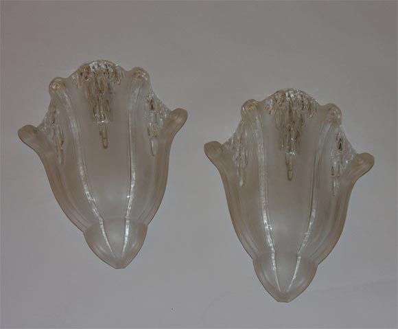 French Art Deco Corner Wall-Sconces by Ezan