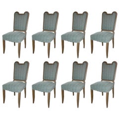 set of eight limed oak dining chairs