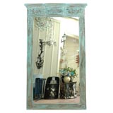 Large Blue Painted French Mirror