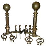 Set of Brass Andirons