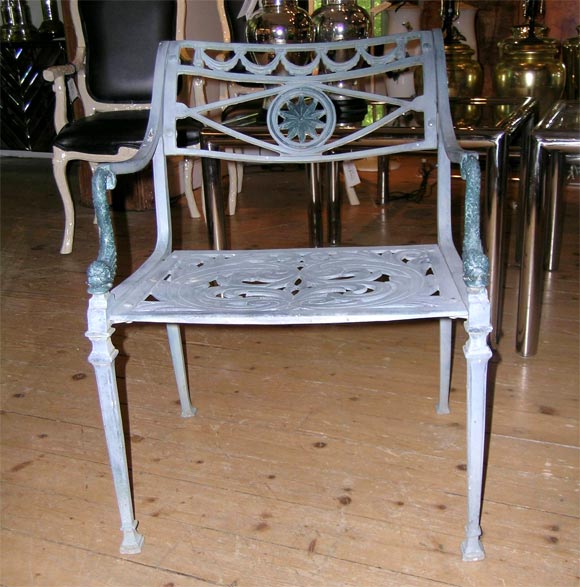 Set of Four Cast Aluminum Garden Chairs