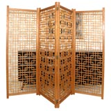 Vintage Teak Asian Fretwork Screen