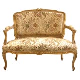 C. 1930 Handcarved Gilt Framed  French Style Mini Settee