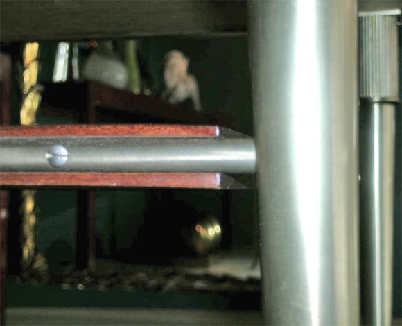 Mahogany and Bronze Square Coffee Table by Weiman 2