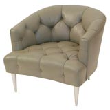 Ward Bennet Tufted Leather Lounge Chair