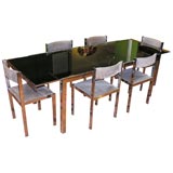Chrome and Mirrored Glass Dining Table