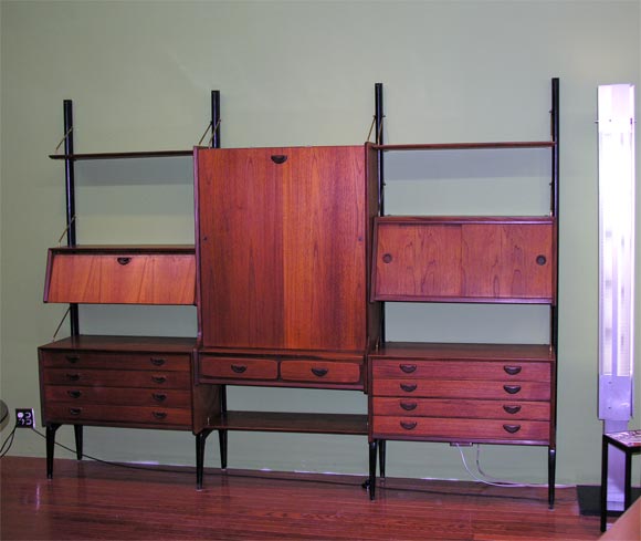 Danish Wall Unit with Drop-down Desk