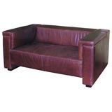 Club Style Leather Loveseat