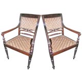 Pair of Anglo-Raj chairs with arms