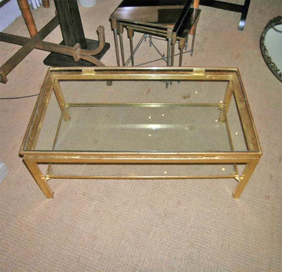 Mid-20th Century Bi-level Gilt Cocktail Table by RAMSAY