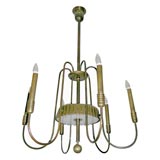 Bronze Modern Neoclassical Chandelier by Brusotti, Italy, circa 1930 4