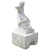 Massive Limestone "Boy on a Dolphin" Fountain by Victory Sappey